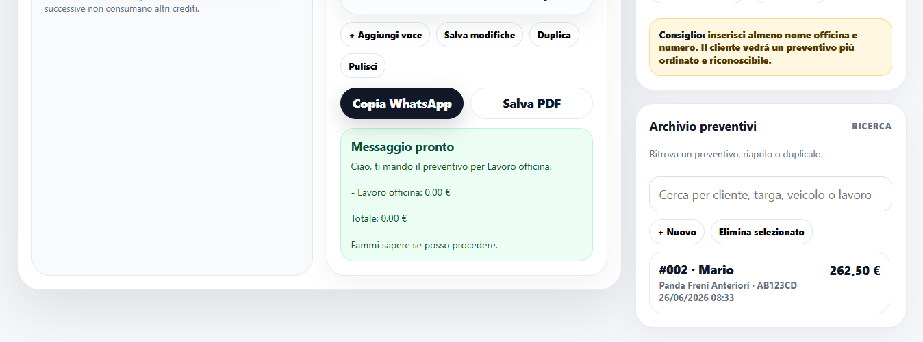Anteprima area Premium PreventiGo